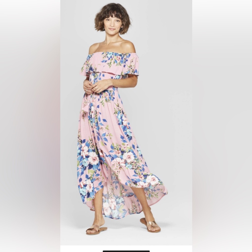 Xhilaration NWT high-low floral dress size medium feminine floral flirty maxi - Picture 14 of 14